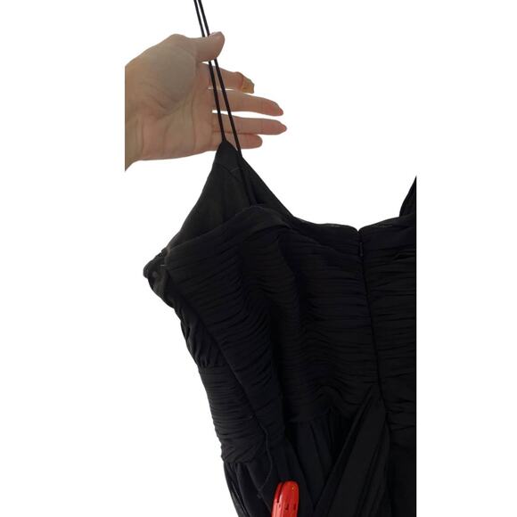 Mac Duggal 2651 Ruched Flowy Wrap Sleeveless Black Jumpsuit Small - Picture 6 of 9